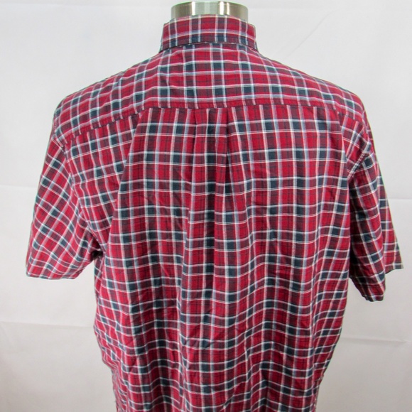 Old Navy Mens Red Plaid Camp Style Shirt Sz L - Picture 4 of 5